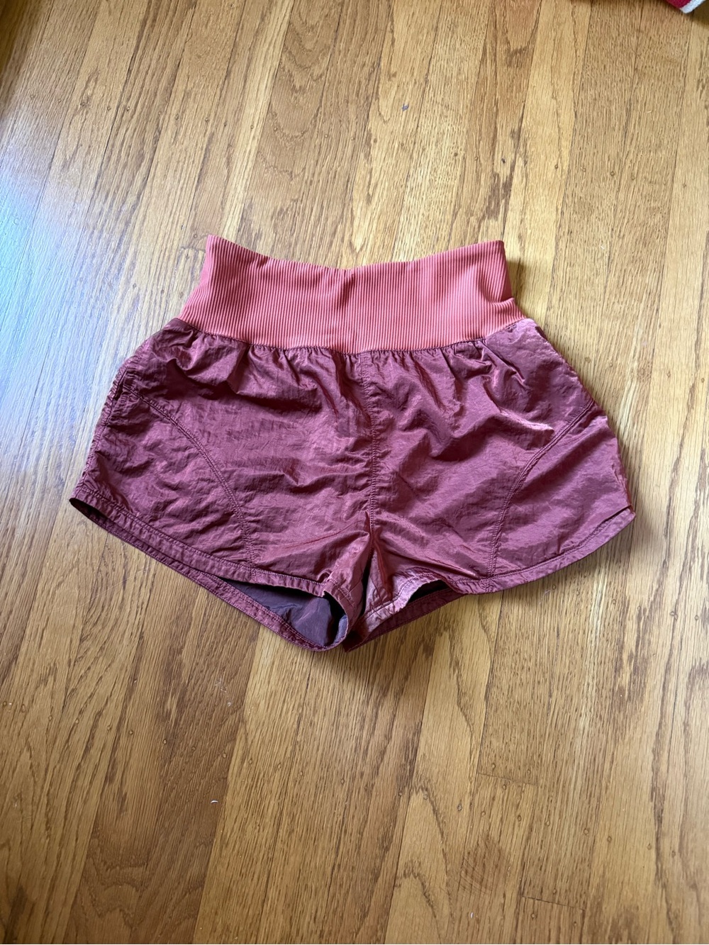 FP Movement by Free People Ribbed Waist Dusty Rose Athletic Shorts